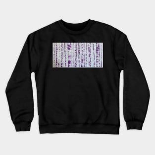 Purple Birch Trees on Leaf Background Crewneck Sweatshirt